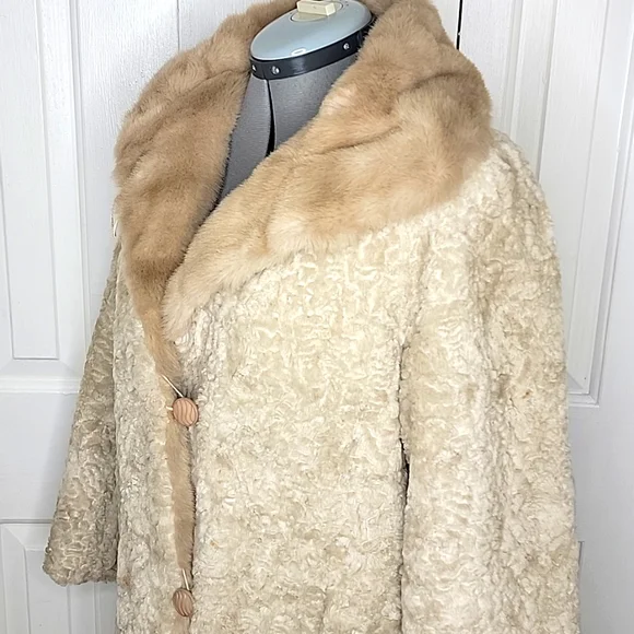 Sportowne Tan Faux Fur Coat Size 10 Vintage - Picture 4 of 10